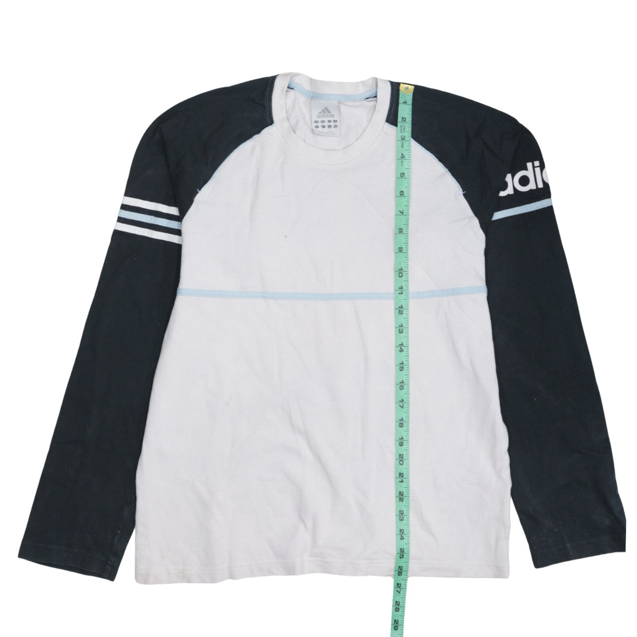 Adidas Men’s White Black Long Sleeve Crew Neck Sports Top L