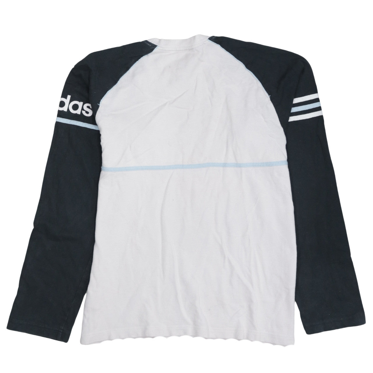Adidas Men’s White Black Long Sleeve Crew Neck Sports Top L