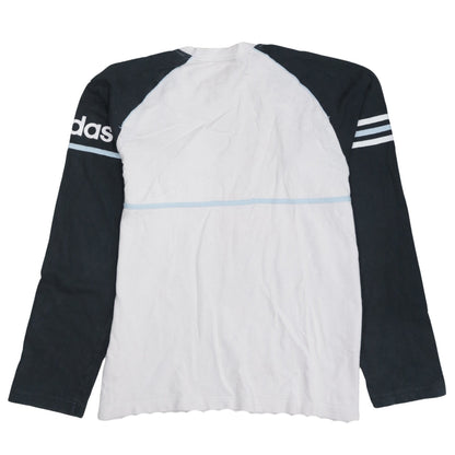 Adidas Men’s White Black Long Sleeve Crew Neck Sports Top L