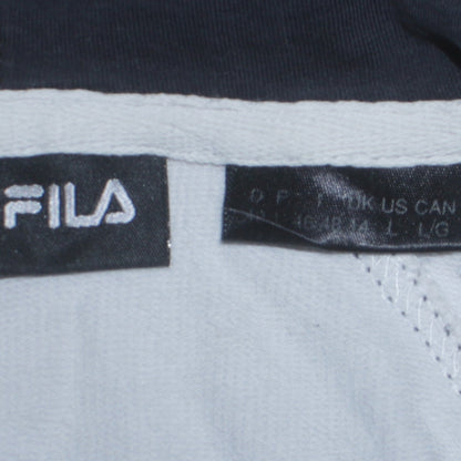 Fila Women's Light Blue Full Zip Hoodie Size L Cotton Blend