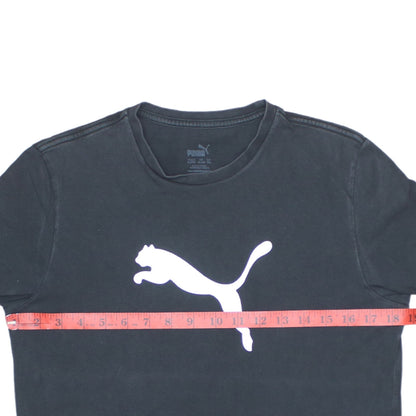 Puma Boys Black 15-16 Years Basic Logo Sports T-Shirt