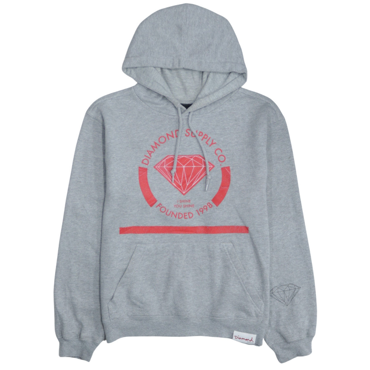 Diamond Supply Co Women's Grey Small Pullover Hoodie Sweatshirt