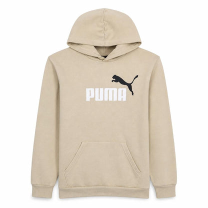 Puma Boys Beige Pullover Hoodie 15-16 Years Graphic Logo Cotton Blend