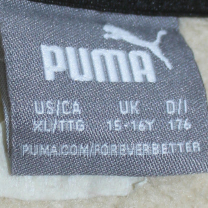 Puma Boys Beige Pullover Hoodie 15-16 Years Graphic Logo Cotton Blend
