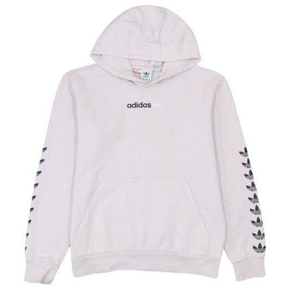 Adidas Womens Pink Hooded Pullover Sweatshirt Size XL Logo Print