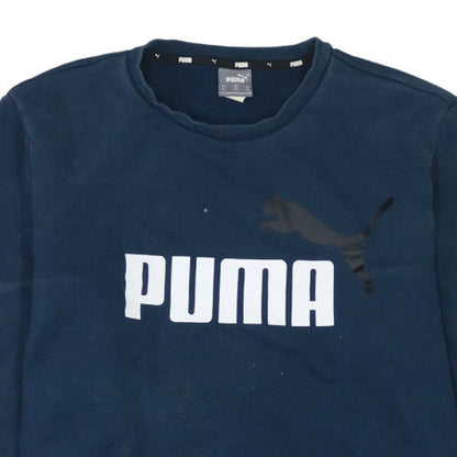 Puma Men's Blue XL Pullover Crew Neck Logo Sweatshirt