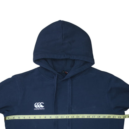 Canterbury Mens Blue Pullover Hoodie Size M Fleece Rugby Sweatshirt