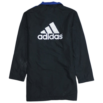Adidas Boys Black Blue 13-14 Years Track Jacket Full Zip Logo Lined