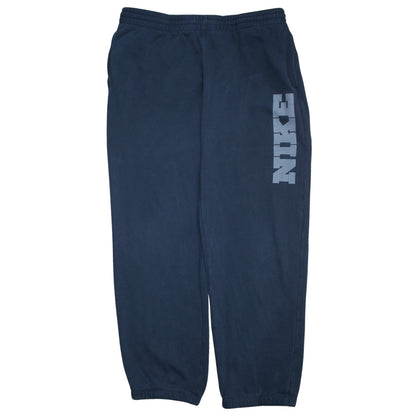 Nike Men's Blue L Fleece Sweatpants with Logo Tapered Fit