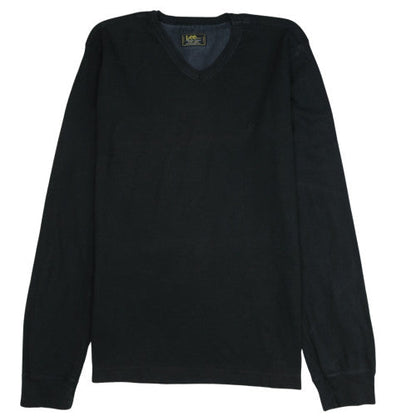 Lee Men's Black Long Sleeve V-Neck Cotton T-Shirt XXL
