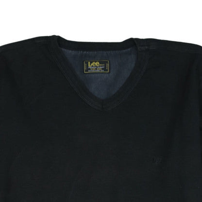 Lee Men's Black Long Sleeve V-Neck Cotton T-Shirt XXL