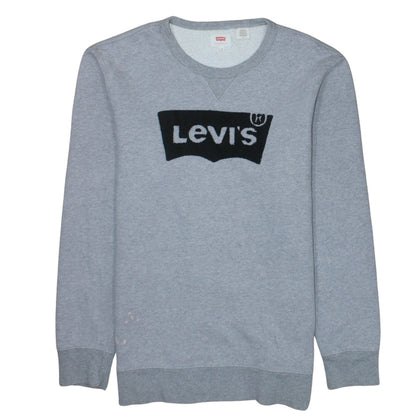 Levi's Mens Grey Logo Crew Neck Fleece Sweatshirt Size M