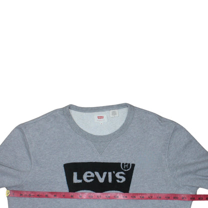Levi's Mens Grey Logo Crew Neck Fleece Sweatshirt Size M