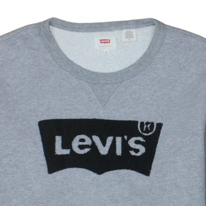 Levi's Mens Grey Logo Crew Neck Fleece Sweatshirt Size M
