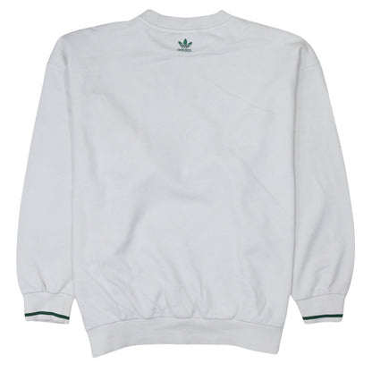 Adidas Womens White Tennis Academy Sweatshirt Size 8 Cotton Crew Neck