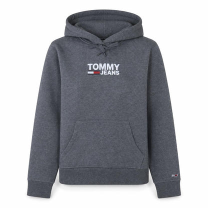 Tommy Jeans Women's Grey Medium Pullover Hoodie Cotton Blend