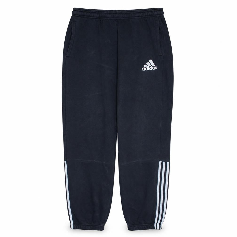 Adidas Men's Black XL Jogger Trousers with Stripe Logo