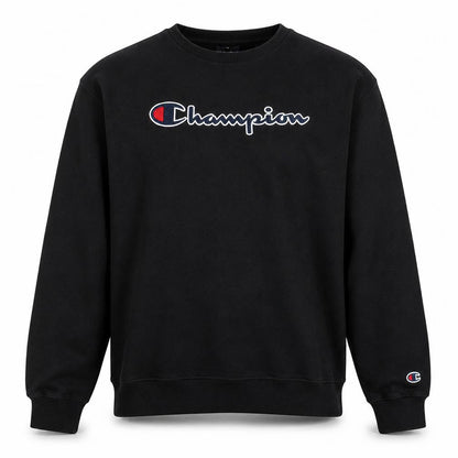 Champion Boys Black 2XL Sweatshirt Crew Neck Logo Cotton Blend