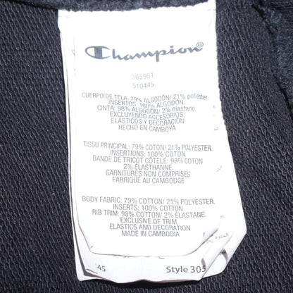 Champion Boys Black 2XL Sweatshirt Crew Neck Logo Cotton Blend