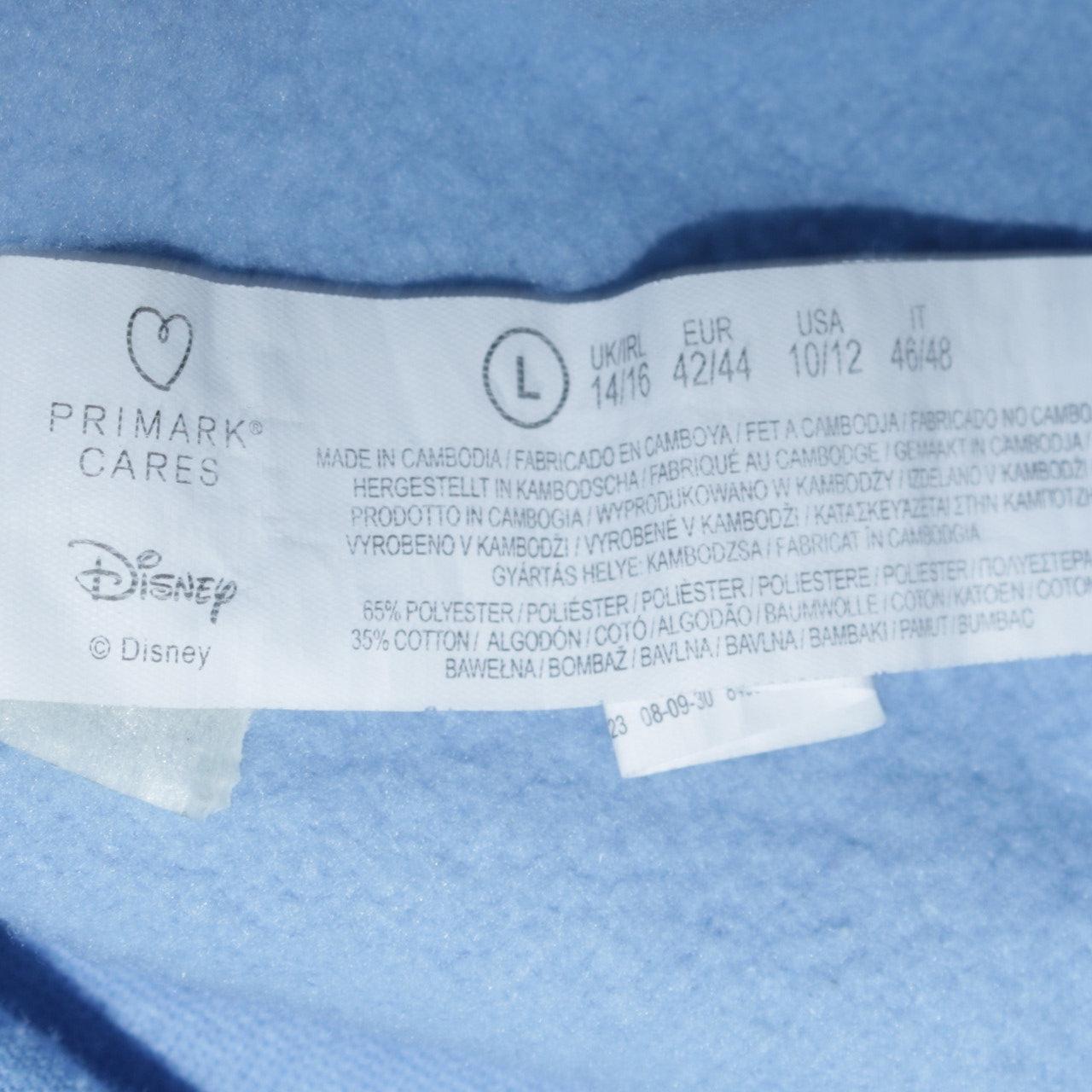 Disney Primark Women Blue Mickey Hoodie L Graphic Pullover