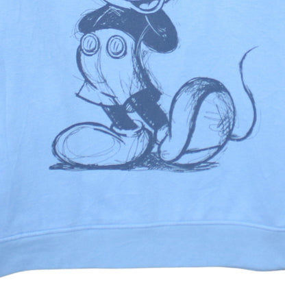 Disney Primark Women Blue Mickey Hoodie L Graphic Pullover