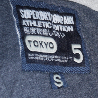 Superdry Mens Blue Full Zip Hoodie Small Japan Graphic Cotton Blend