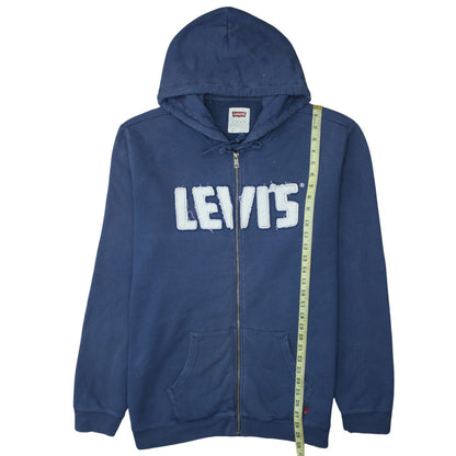 Levi's Men's Blue XL Full Zip Hoodie Sweatshirt with Logo