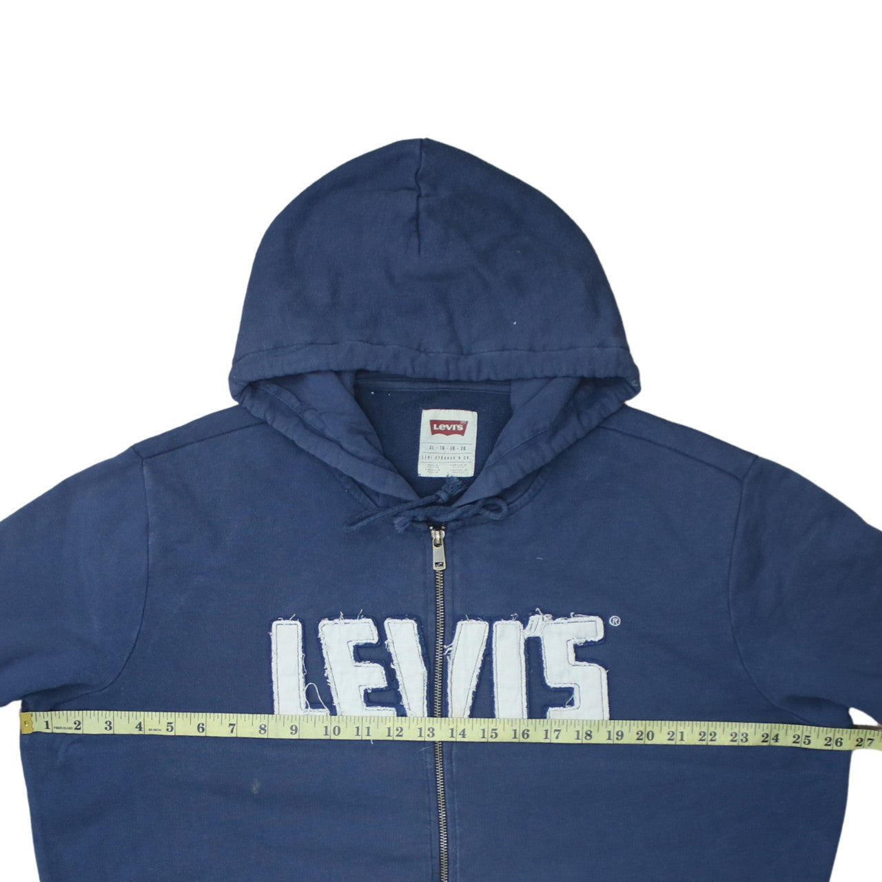 Levi's Men's Blue XL Full Zip Hoodie Sweatshirt with Logo