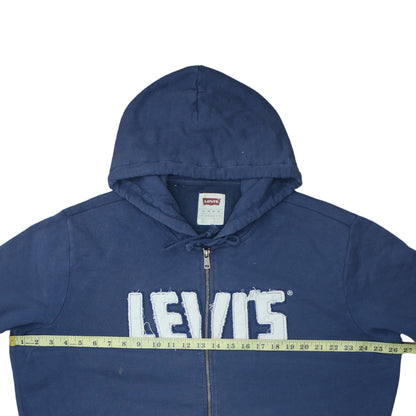 Levi's Men's Blue XL Full Zip Hoodie Sweatshirt with Logo