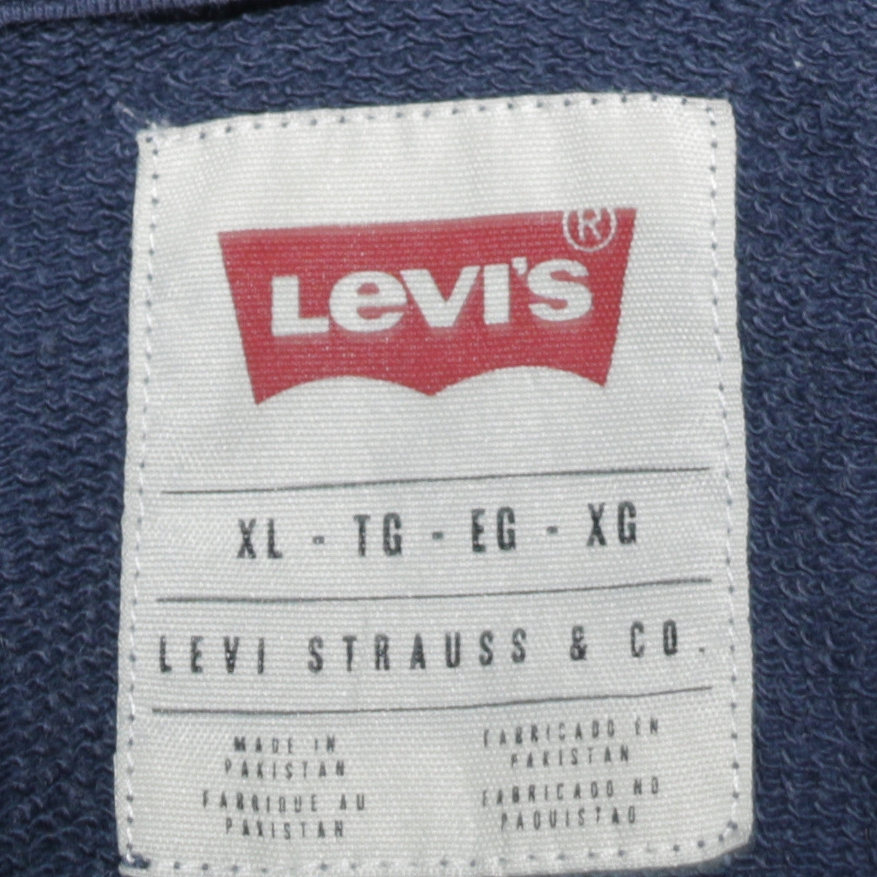 Levi's Men's Blue XL Full Zip Hoodie Sweatshirt with Logo