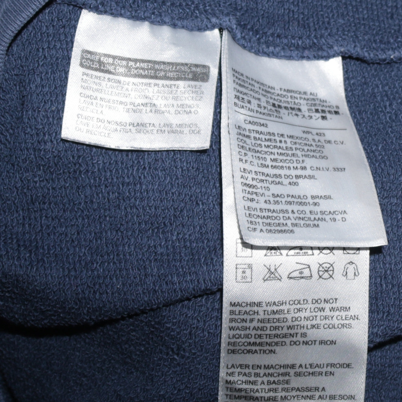 Levi's Men's Blue XL Full Zip Hoodie Sweatshirt with Logo