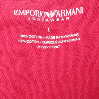 Emporio Armani Men's Red Cotton Crew Neck Short Sleeve T-Shirt Size L