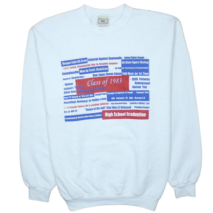 Lee Mens White Class of 1983 Retro Graphic Pullover Sweatshirt L
