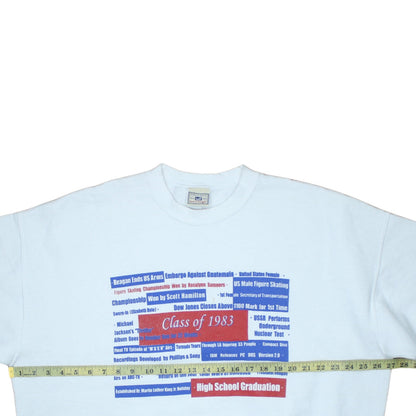 Lee Mens White Class of 1983 Retro Graphic Pullover Sweatshirt L