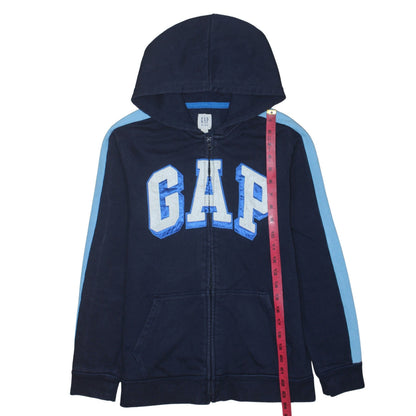 GAP Kids Boys Navy Blue Full Zip Hoodie Size 14-16 Years Cotton Blend