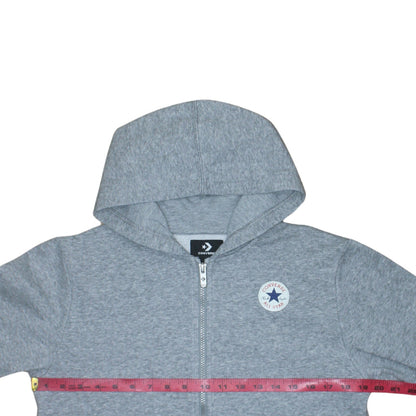 Converse Boys Grey Full Zip Hoodie XL 13-15 Years Cotton Blend Logo