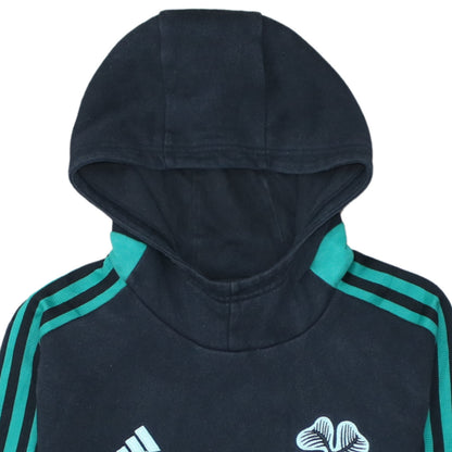 Adidas Boys Black & Teal Pullover Hoodie 13-14 Years Celtic Football Fan Gear