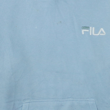 Fila Men's Blue Pullover Hoodie L Embroidered Logo Sweatshirt
