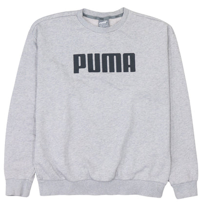 Puma Women Grey Crew Neck Logo Sweatshirt UK 12 M