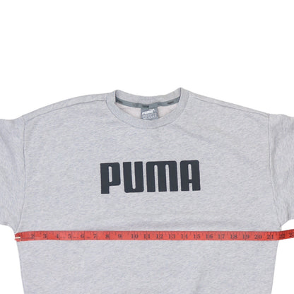 Puma Women Grey Crew Neck Logo Sweatshirt UK 12 M