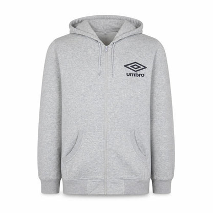 Umbro Men’s Grey XL Full Zip Hoodie with Logo and Pockets