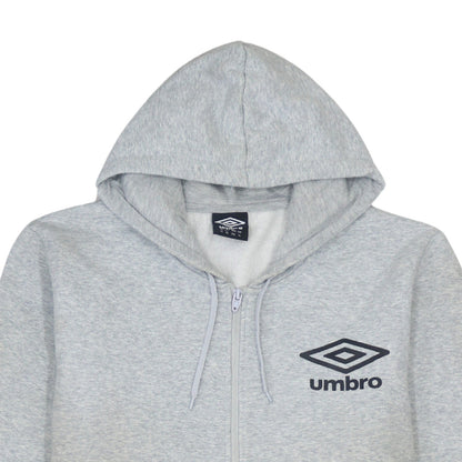 Umbro Men’s Grey XL Full Zip Hoodie with Logo and Pockets