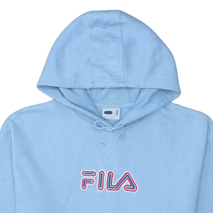 Fila Men's Blue Pullover Hoodie L Embroidered Logo Fleece Sweatshirt