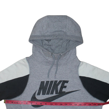 Nike Men's Grey Pullover Hoodie Small Logo Graphic Fleece