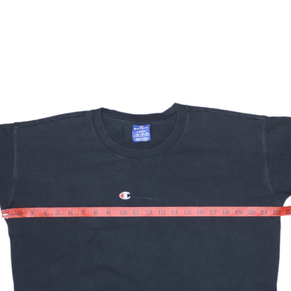 Champion Womens Black Long Sleeve Crew Neck Cotton T-Shirt Large