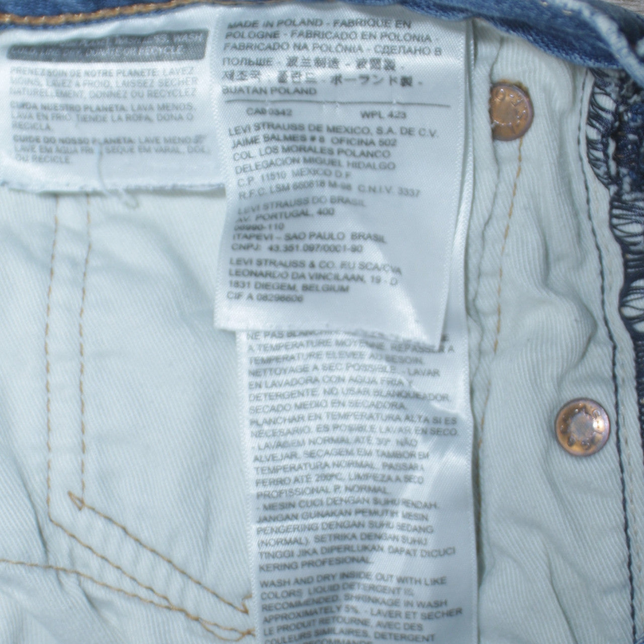 Levi's 501 Men's Blue Light Wash Straight Denim Jeans 34x30