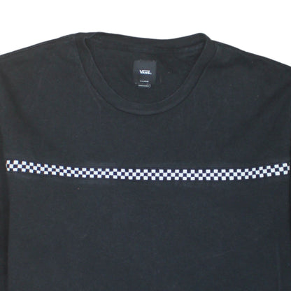 Vans Mens Black XL Long Sleeve Crew Neck Sweatshirt Checker Print