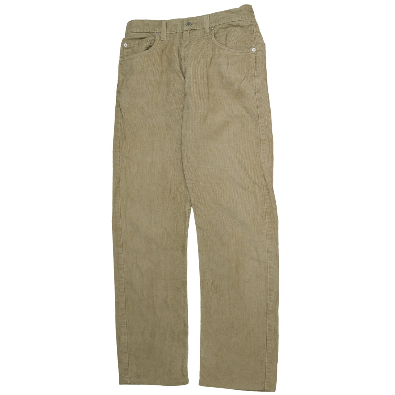 Levi's Men's Beige Corduroy 505 Regular Fit Straight Trousers W30 L32