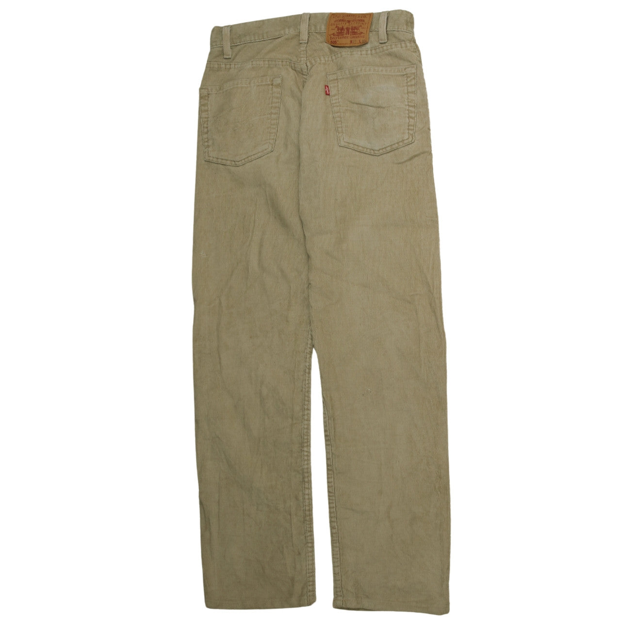 Levi's Men's Beige Corduroy 505 Regular Fit Straight Trousers W30 L32