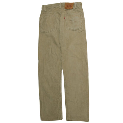 Levi's Men's Beige Corduroy 505 Regular Fit Straight Trousers W30 L32